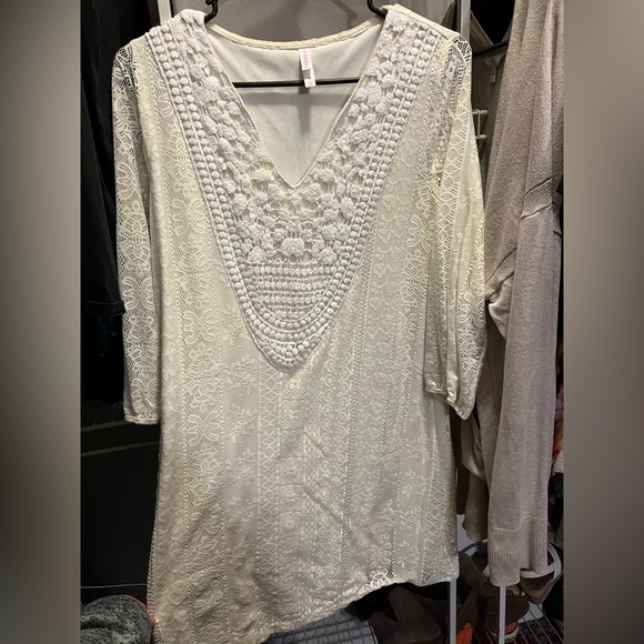 Xhiliration Boho Lace Minidress - Picture 1 of 2